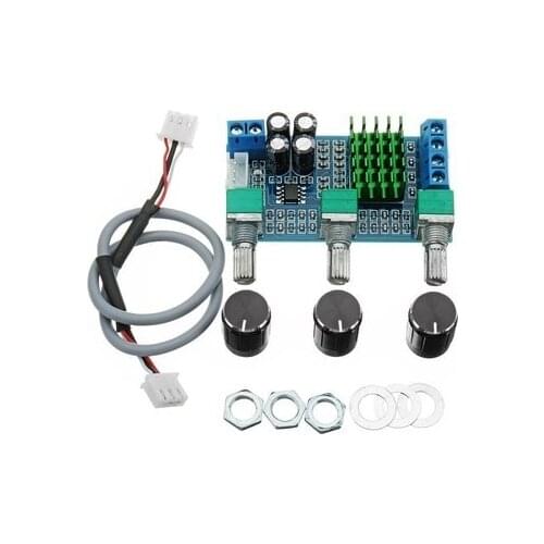 DC 12V 24V 80W x 2 Dual Channel Digital Audio TPA3116D2 Treble Bass Regulating Preset Pre Amplifier Board Module XH-M567
