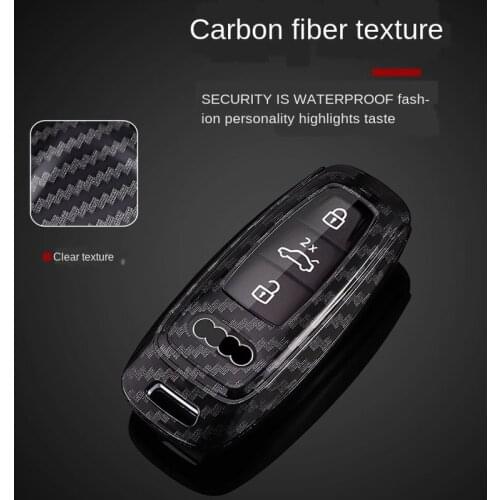 Car Key Case Cover shell Carbon fiber texture Suitable for Audi A6L A7 A8L