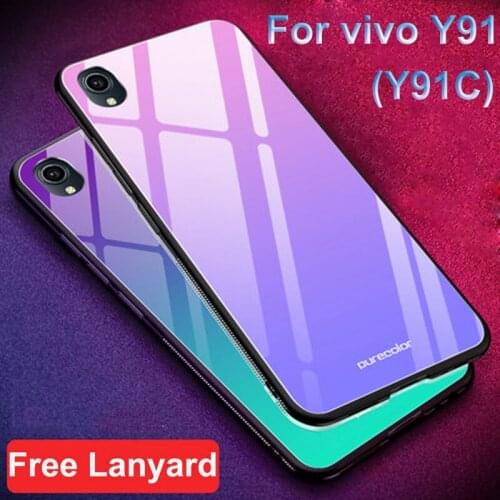 For Vivo Y91C Case for VIVO Y91C Case 6.22 Cartoon glass hard Back Cover Phone Case For VIVO Y91C VIVOY91 Y 91 Y91 91C VIVOY91C