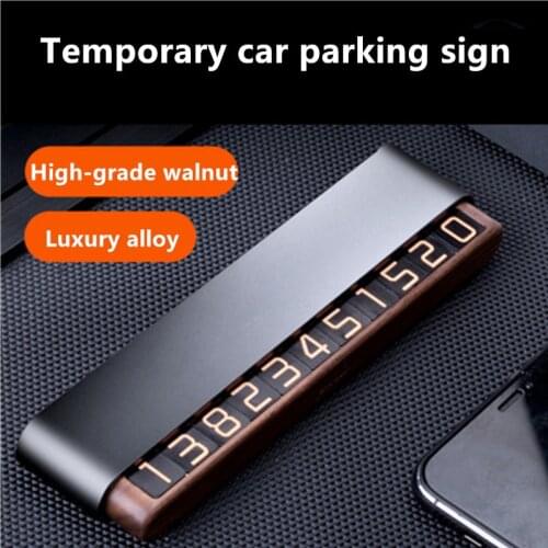 Walnut Car Temporary Parking Card Phone Number Plate Auto Styling Luminous Stickers Park Stop In Automobile Accessories