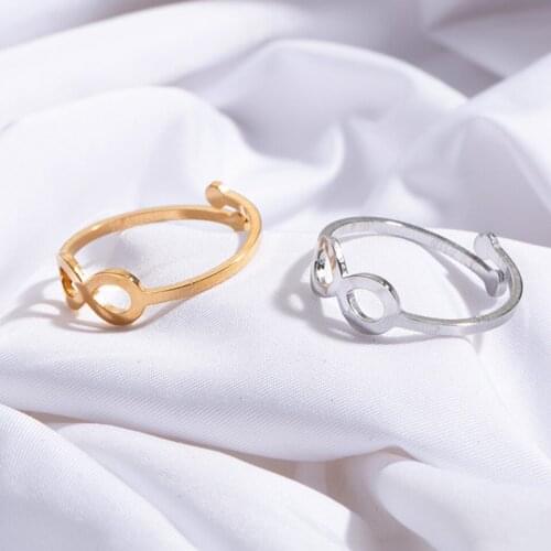 2020 Classical Gold Silver Color Unlimited Ring Fashion Number Eight Ring for women Adjustable Engagement Wedding Gift Jewelry