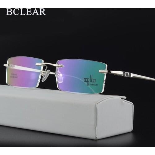 BCLEAR Classic Fashion Alloy Men Optical Frame Rimless Male Spectacle Eyeglasses Frames Business New Fashion Eyewear Hot