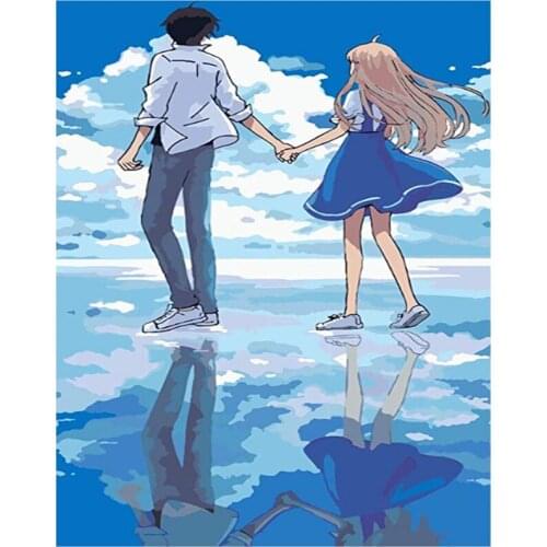 Paint By Number Canvas Painting Kits Cartoons Girl Handpainted Gift DIY Unframe Coloring By Numbers Animal Home Decoration