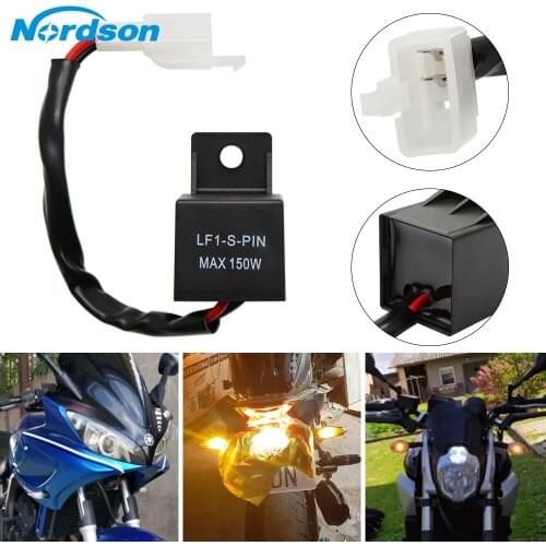 Nordson NS Modify 12A 2Pin Electronic LED Flasher Relay For Honda Kawasaki Suzuki Yamaha Motorcycle Turn Signal Bulb Hyper Flash