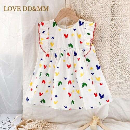 LOVE DD&MM Girls Clothing Dresses 2021 Fashion Summer Girl Love Print Sleeveless Dress For Baby Costumes