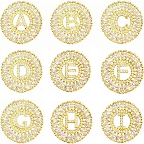 OMYFUN Mandala De Letra Collar Navette Zirconia Jewelry Initial Alphabet A-Z Letter Pendant Necklace Brazil Joyeria for Women