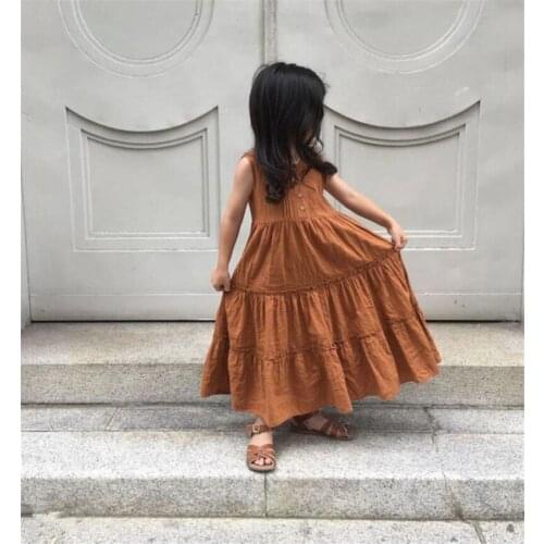 0-6 Years High Quality Summer Girl Dress 2021 New Floral Cotton Solid Draped Ruched Kid Children Clothing Girl Princess Dresses