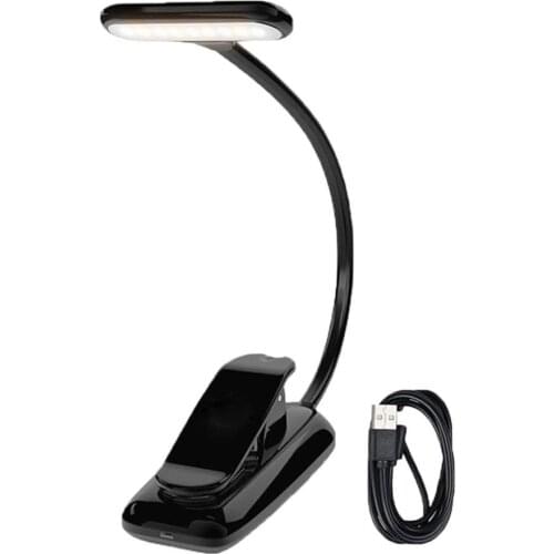 Rechargeable LED USB Book Light Reading Light Flexible Book Lamp Dimmer Clip Table Desk Lamp Bedroom Book Reader Clip Light