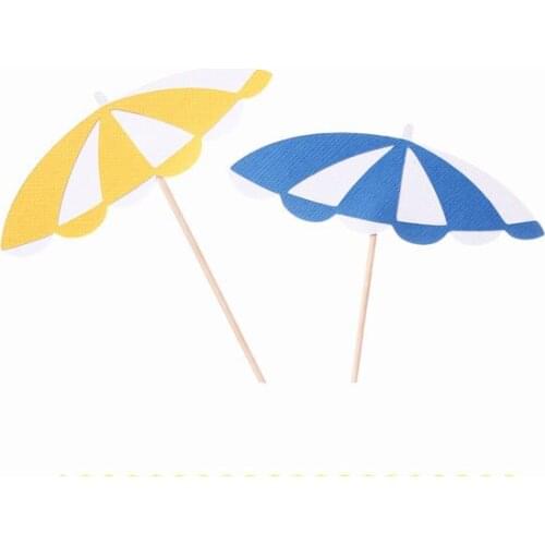 Beach Umbrella Cupcake Toppers under the sea wedding beach party bridal shower toothpicks birthday food pick