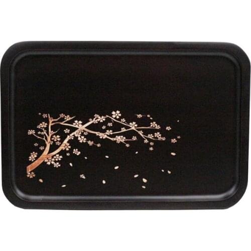 Japan style Wooden Serving Tray Tea Cutlery Trays Storage Pallet Fruit Plate Decoration Food Bamboo Rectangular