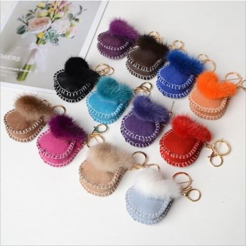 Real Shearling Sheep Fur Bag Kids Girls Toy Keyring Bag Charm Phone Pendant