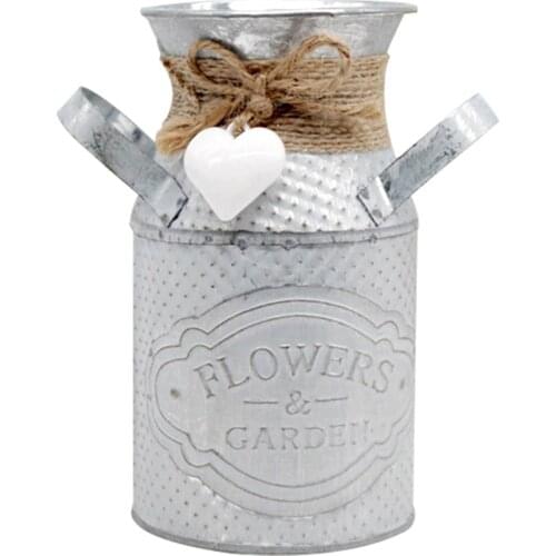 Simple And Creative Round Flowerpot Living Room Diy Shop Flower Garden Style Vase Decoration Iron Crafts