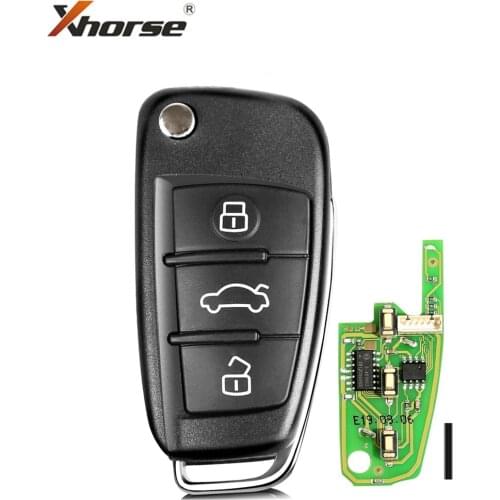 Xhorse XKA600EN Wire Remote Key for Audi A6L Q7 Flip 3 Silicagel Button English Version 10Pcs/Lot