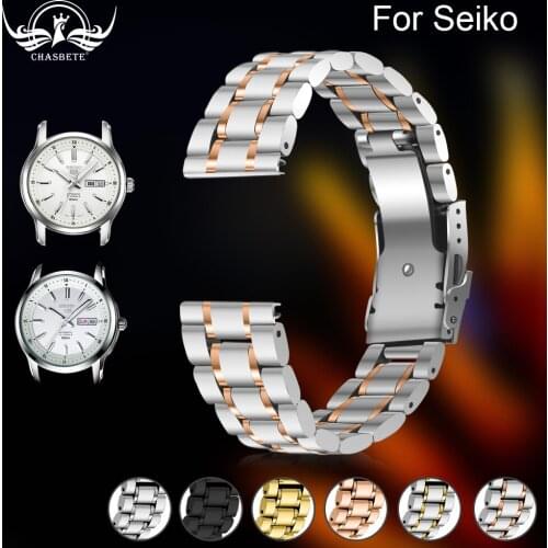 Stainless Steel Watchband for Seiko 16mm/ 18mm/ 20mm/22mm/24mm generalStainless Steel Watches Bands Straps Bracelet Wristwatch