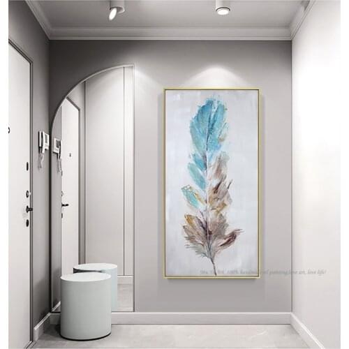 Hand painted canvas oil painting feather wall art canvas laminas decorativas pared cuadros cuadros para el hogar para la sala