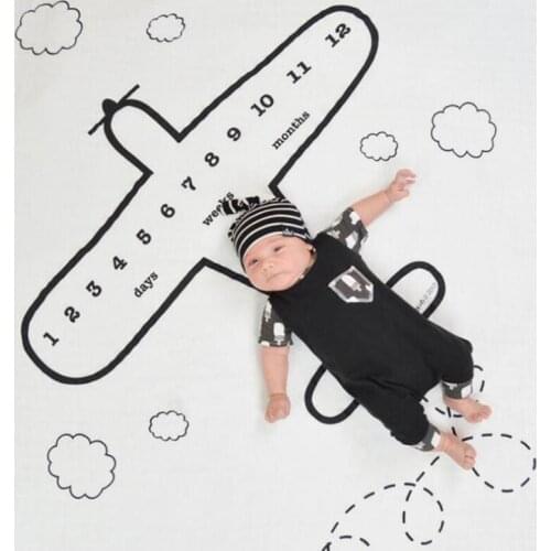 Cartoon Pattern Infant Baby Milestone Photo Props Background Blankets Backdrop Cloth Calendar Boy Girl Photo Accessories