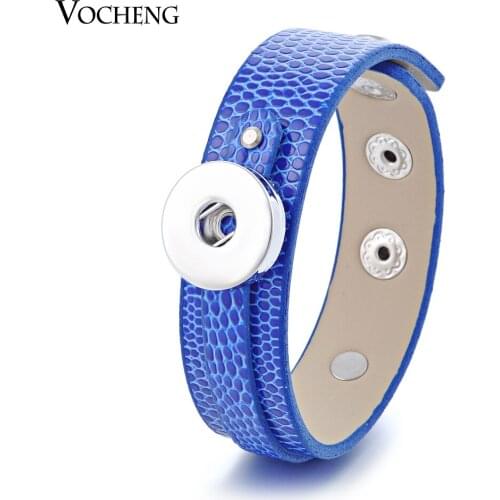 Vocheng Snap Button Charms Bracelet 10 Colors PU Leather 18mm DIY Freestyle NN-388
