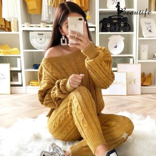 Oversize 2020 New Fashion Two Piece Set Women Long Sleeve and Pants Solid Color Women Sets Casual LooseStreet Clothes for Women
