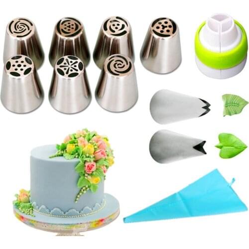 1/3/5/11pcs/set Cookie Tool Russian Icing Piping Nozzles Tulip Rose Pastry Nozzles Cake Decorating Tools Kitchen Baking Decor