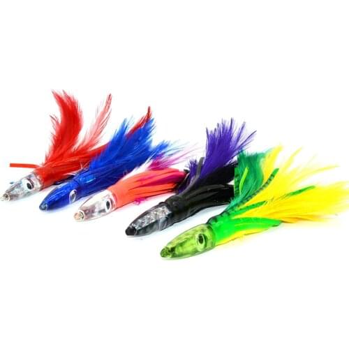2pcs/lot 64g Feather skirt Acrylic resin Octopus head hard fishing lure skirt Boat bait trolling bait fishing lure rubber sk