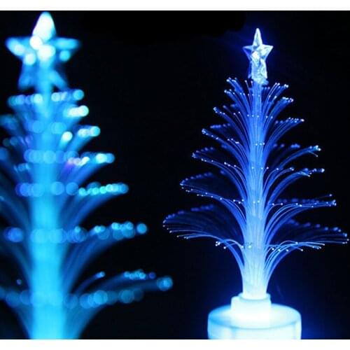 1pc Mini Christmas Tree For Office Bedroom Ornaments Festival Gift Supplies LED Color Changing Night Light Tabletop Decorations