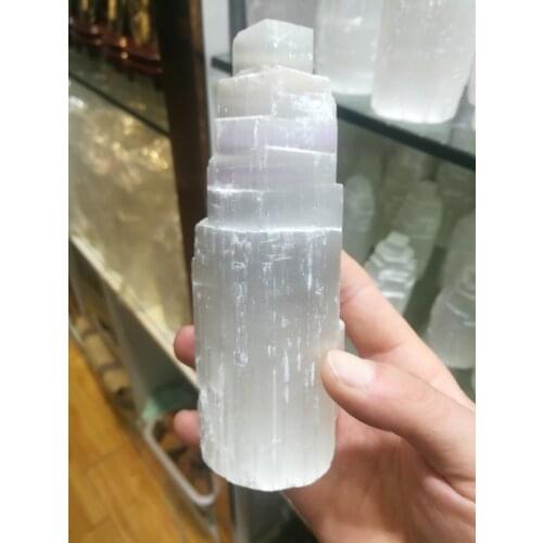 15cm selenite Crystal candelabrm reiki healing Mental Clarity gypsum crystal candleholder remove negative energy Decor