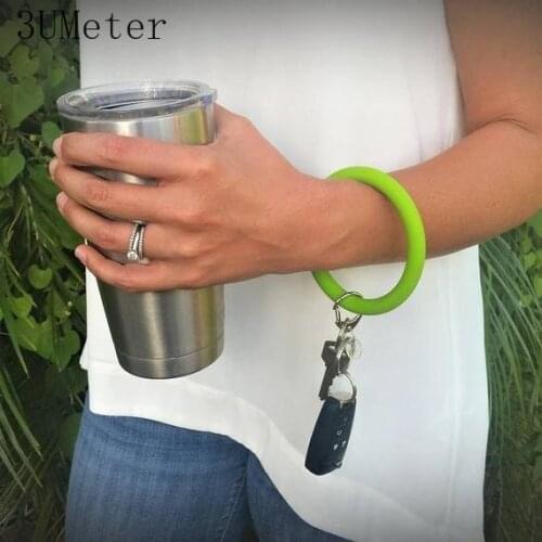 3UMeter 2019 New Bracelet Keychain Bracelet Ring Big O Key Ring Green Bracelet Alloy Keychain Accessories Gift Drop Shipping