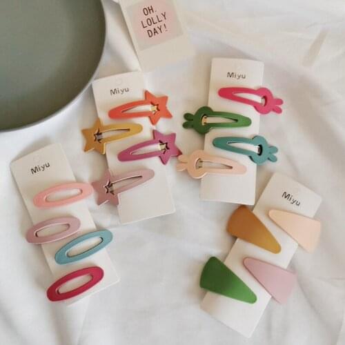 500packs,4Pcs/pack Simple Candy Color Geometric Hairpins Barrette Hairgrips Baby Girls Kid Hair Clips Barrettes Pin Hair