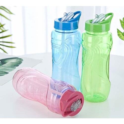 600ml Tritan Plastic Sports Water Bottle Sport With Straw Time Handle BPA Free Bottle For Water My Drink GYM Drinkware