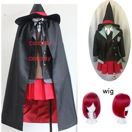 7PCS Yumeno Himiko Anime Danganronpa Cosplay Halloween Party Man Woman Japanese uniform cosplay costumes and wig cloak Full set