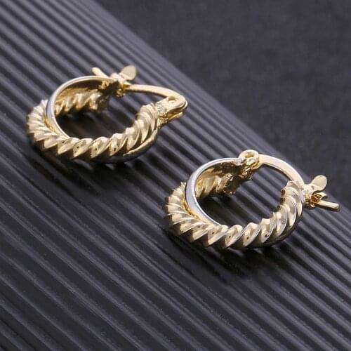 African Two Tone Design Earrings Fashion Hoop Earrings Jewelry For Women Girls