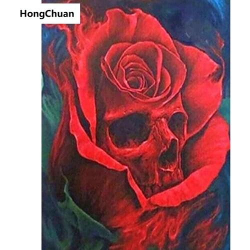New product beautiful skull diamond painting DIY mosaic handmade 5D diamond embroidery cross stitch kit home decorationChristmas