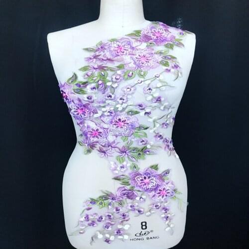 Handmade white Hot drilling Rhinestone beaded lace embroidery patch applique wedding dress bordados DIY Performance clothing