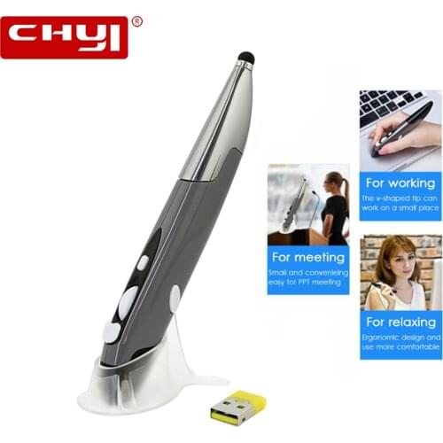 2.4G Wireless Presenter Pen Mouse USB Optical Mouse For Laptop PC 1600DPI Pen Shape Vertical Computer Mice Mause For Tablet TV