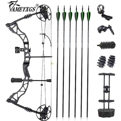 1set Archery 30-70lbs Compound Bow With Bow Sight Stabilizer Shooting Fishing Pully Bow IBO 330FPS For Hunting Accessories