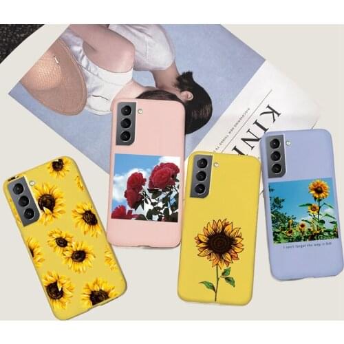 For Samsung Galaxy S21 5G S 21 Plus Phone Case Luxury Sunflower Soft Back Cover For Samsung S21 S21+ 5G S30 S 30 Pro Funda