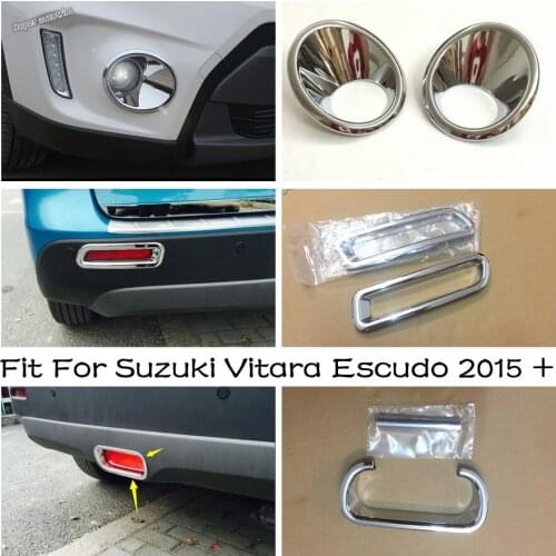 LAPETUS Chrome Front / Rear Fog / Tail Brake Lights Lamp Frame Decoration Cover Trim For Suzuki Vitara Escudo 2015 - 2018 ABS