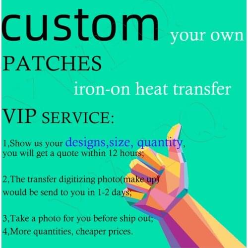 Custom Heat Transfer Patches DIY Iron-on Patches For T-shirt Shoes Vinyl Transfer Applique Stickers Custom Logo Washable Patch