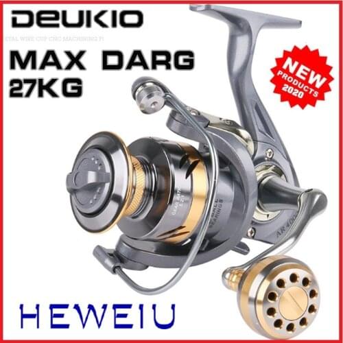 Heweiu Smooth Fishing Reel Max Drag 27kg Corrosion Resistance Matel Line Cup with Big Trolling Power Handle
