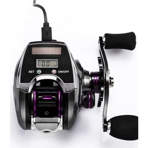 Electronic Fishing Reel Counter Digital Display Baitcasting Reel 8.0:1 High Speed Ratio 2020 New Profile Line