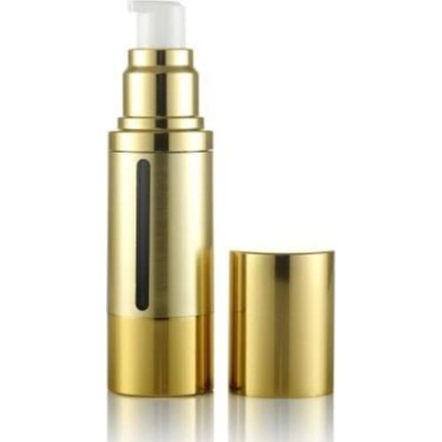 100 x 30ml Empty Gold Lotion Cream Airless Pump Cosmetic Bottle BB CC Cream Plastic Liquid Make up Cosmetics Container Packaging