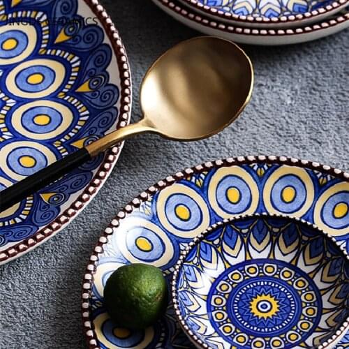 1pc Creativity Dinner Dishes Ceramic Tableware Breakfast Bowl Restaurant Hotel Dinnerware Plates Household Food Salad Soup Bowl