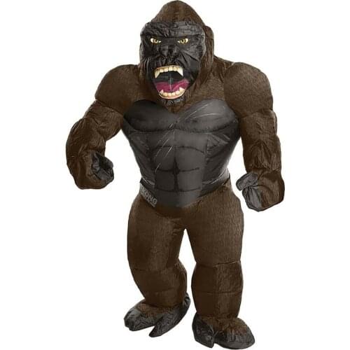 Inflatable Gorilla Mascot Costume Halloween Fancy Dress Up Party Role-playing Suit Stage Performance Inflatable Mascot Costume