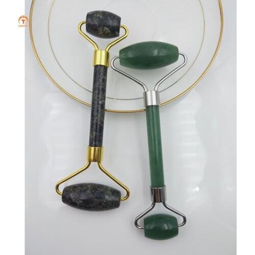 Natural Green Aventurine Red Jade Roller Massage Stick Germanium Stone Roller Massager relieve fatigue Brush Health Beauty Tool