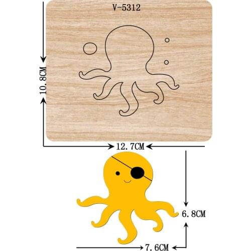 New octopus wooden dies cutting dies for scrapbooking Multiple sizes V-5312