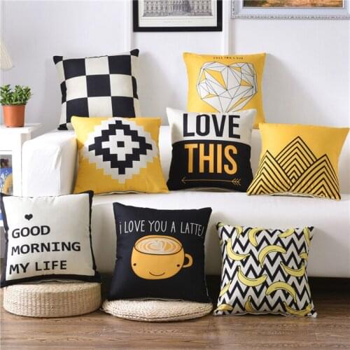 Hap-deer Nordic Simply Geometric Pillow Home Decor Black And White Striped Diamond Pattern Office Chair gel Cushion Para Sofa