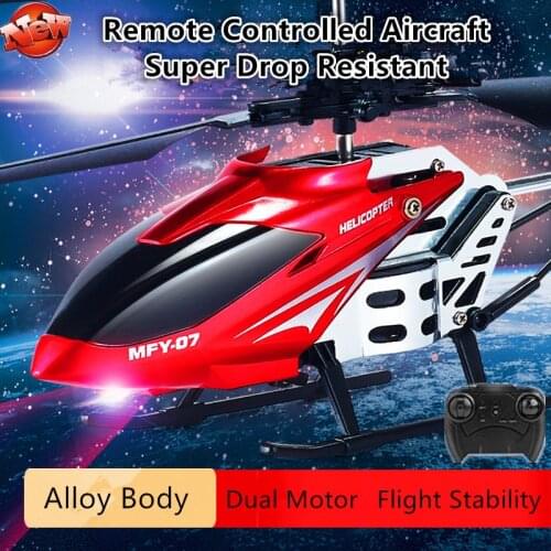 Remote Controlled Helicopter 3.5 Channel RC Drop Resistant Double Balance Bar LED Light Outdoor Remote Control Drone Kids Toys