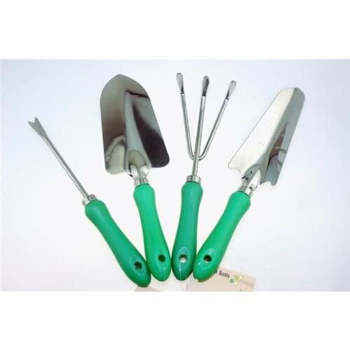 Gardening Tools-4 Piece Garden Hand Kit with spade transplanter hand cultivator hand weeder for Flower and Vegetable Plants Care