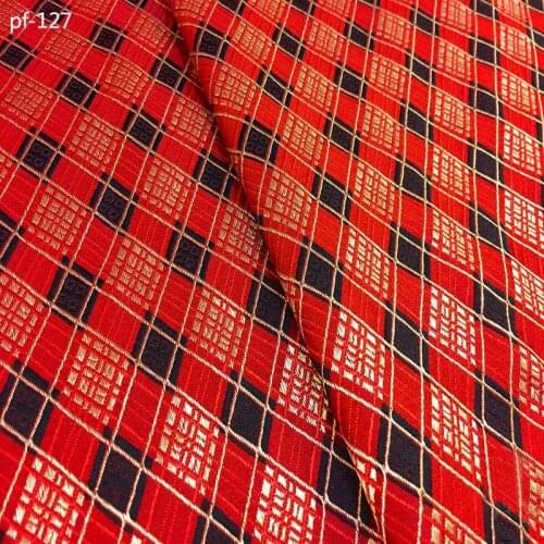 Silk Brocade Fabric Imitation DIY Fabric Damask Nylon Poly Check Jacquard Qualified for Bag Pillow Curtain Cloth