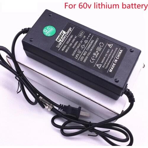 1Pcs DC67.2V 2A Smart Lithium Battery Charger Adapter For Wheelbarrow Self Balancing Scooter 60V Battery XLR 3 pins Connector
